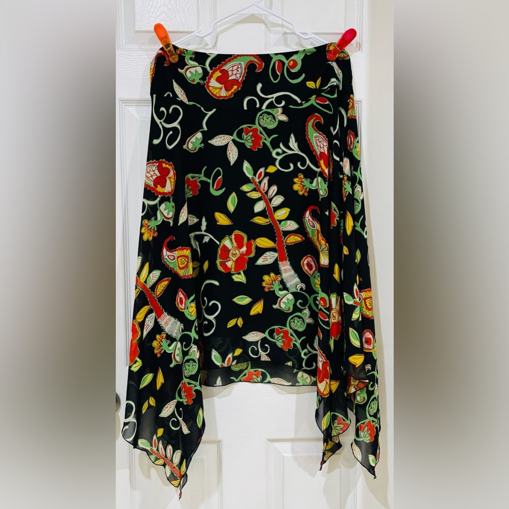 Metrostyle Black Blouse with Floral Accents